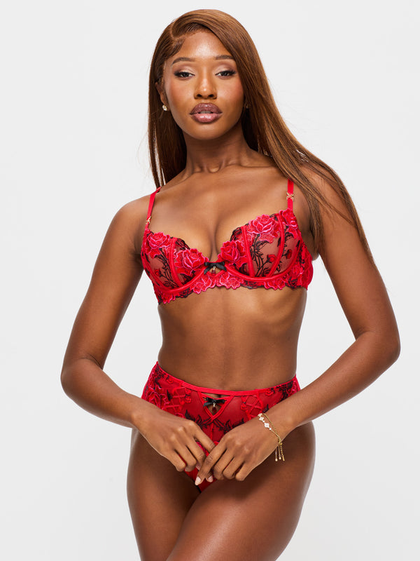 حمالة صدر Ann Summers Roses Are Red Balcony غير مبطنة