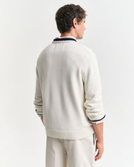 Gant Flag Intarsia Cotton Crew Neck Sweater