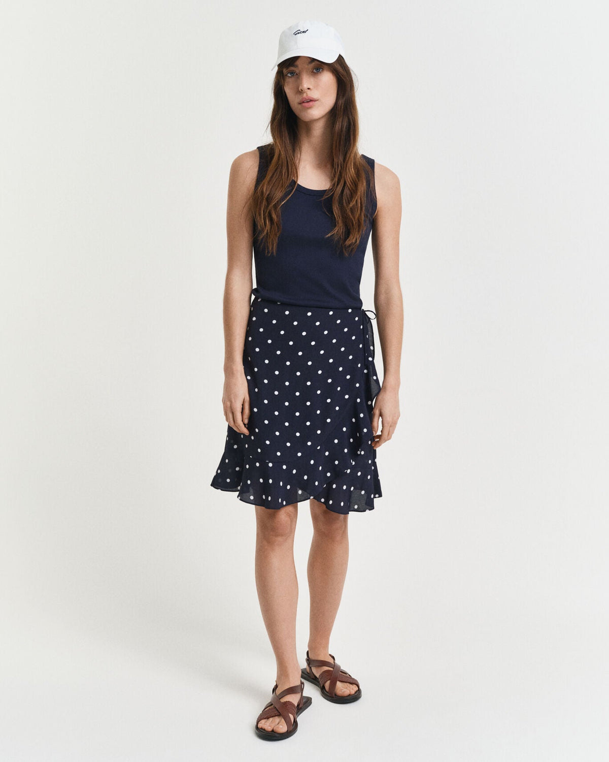 DOT PRINT FRILL SKIRT