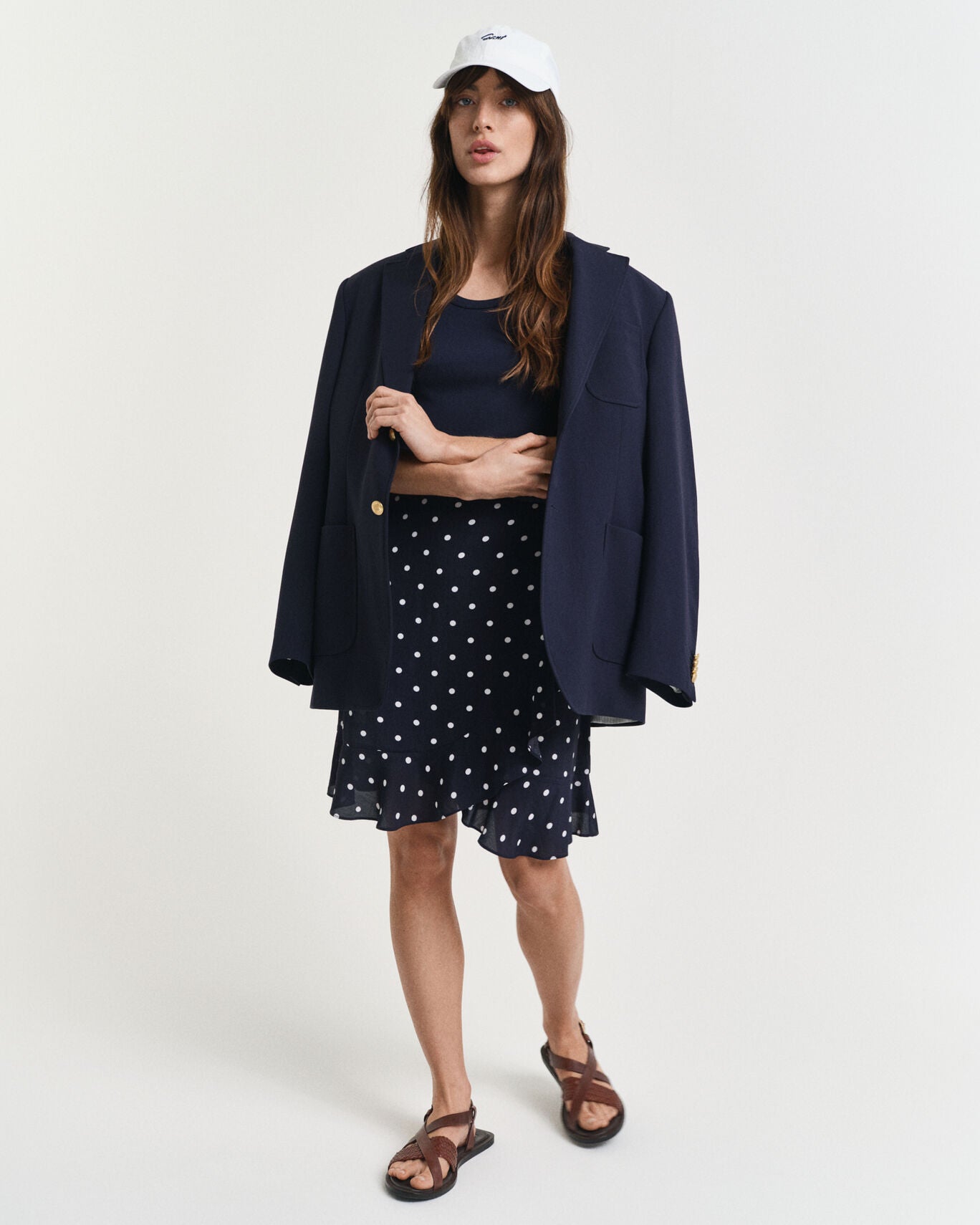 DOT PRINT FRILL SKIRT