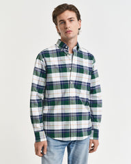 Gant Regular Fit Checked  Classic Short Sleeve  Oxford Shirt