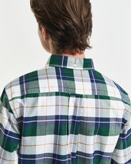 Gant Regular Fit Checked  Classic Short Sleeve  Oxford Shirt