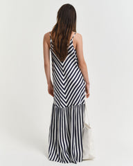 MAXI CHEVRON STRIPED STRAP DRESS