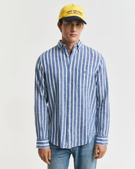 Gant Regular Fit Striped Cotton Linen Shirt