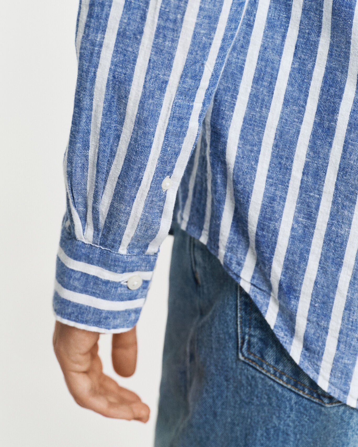 Gant Regular Fit Striped Cotton Linen Shirt