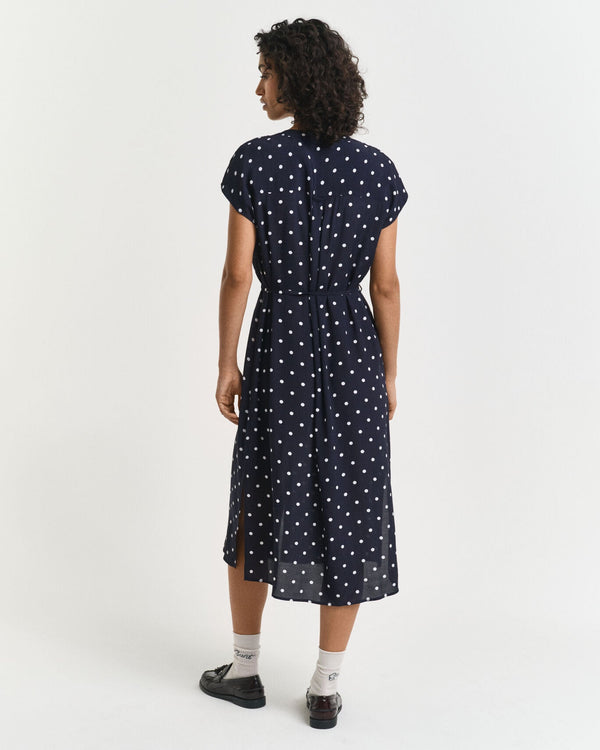 RELAXED DOT PRINT CAFTAN DRESS