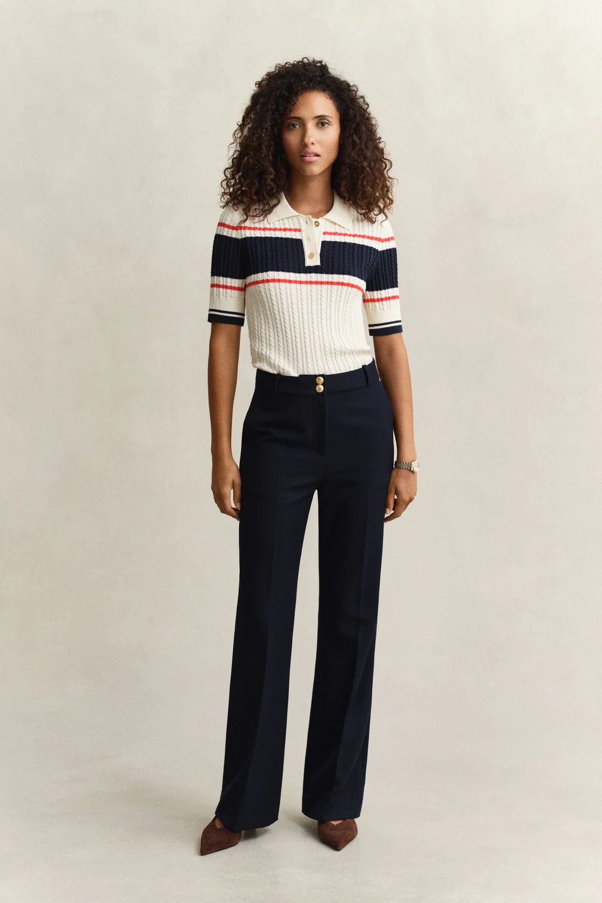 Slim Flare Nautical Pants
