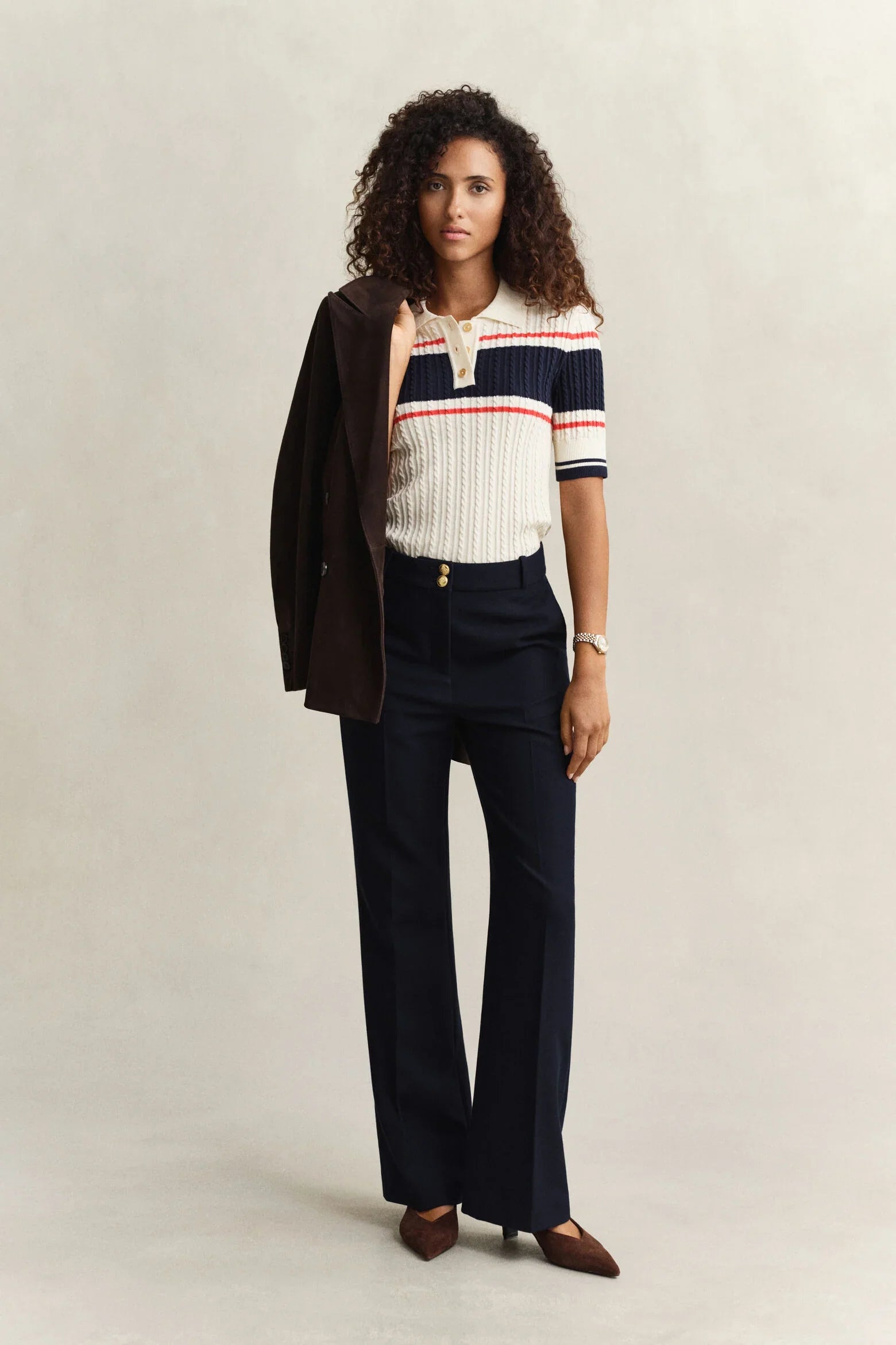 Slim Flare Nautical Pants
