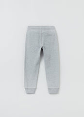 Ovs Boys Solid Colour Plush Joggers With Drawstring