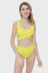Isla & Evie Front Twist Band Crop Bikini Top