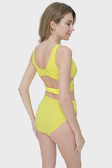 Isla & Evie Front Twist Band Crop Bikini Top
