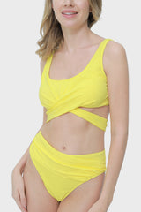 Isla & Evie Front Twist Band Crop Bikini Top