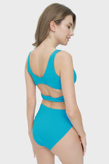 Isla & Evie Front Twist Band Crop Bikini Top