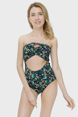 Isla & Evie Cutout Printed Swimsuit