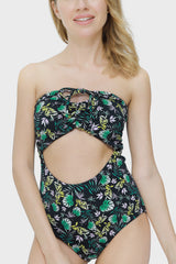 Isla & Evie Cutout Printed Swimsuit