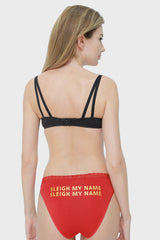 Ls Lingerie Sleigh My Name Lace Trim Bikini Brief