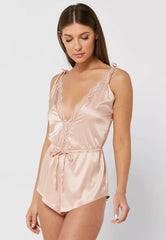 Ls Lingerie Lace Detail Romper