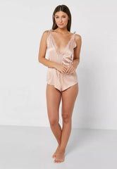 Ls Lingerie Lace Detail Romper