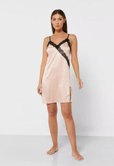 Ls Lingerie Strappy Side Slit Nightdress
