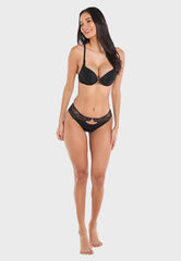 Ls Lingerie Ring Detail Lace Band Feature Mesh Hipster Brief