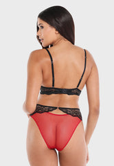 Ls Lingerie Contrast Lace Band High Leg Bikini Brief
