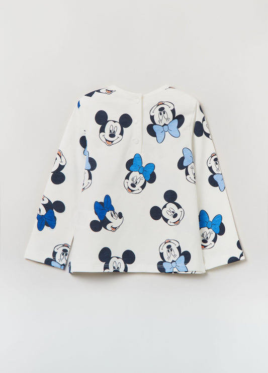Ovs Disney Minnie And Mickey Mouse T-Shirt With Long Sleeves