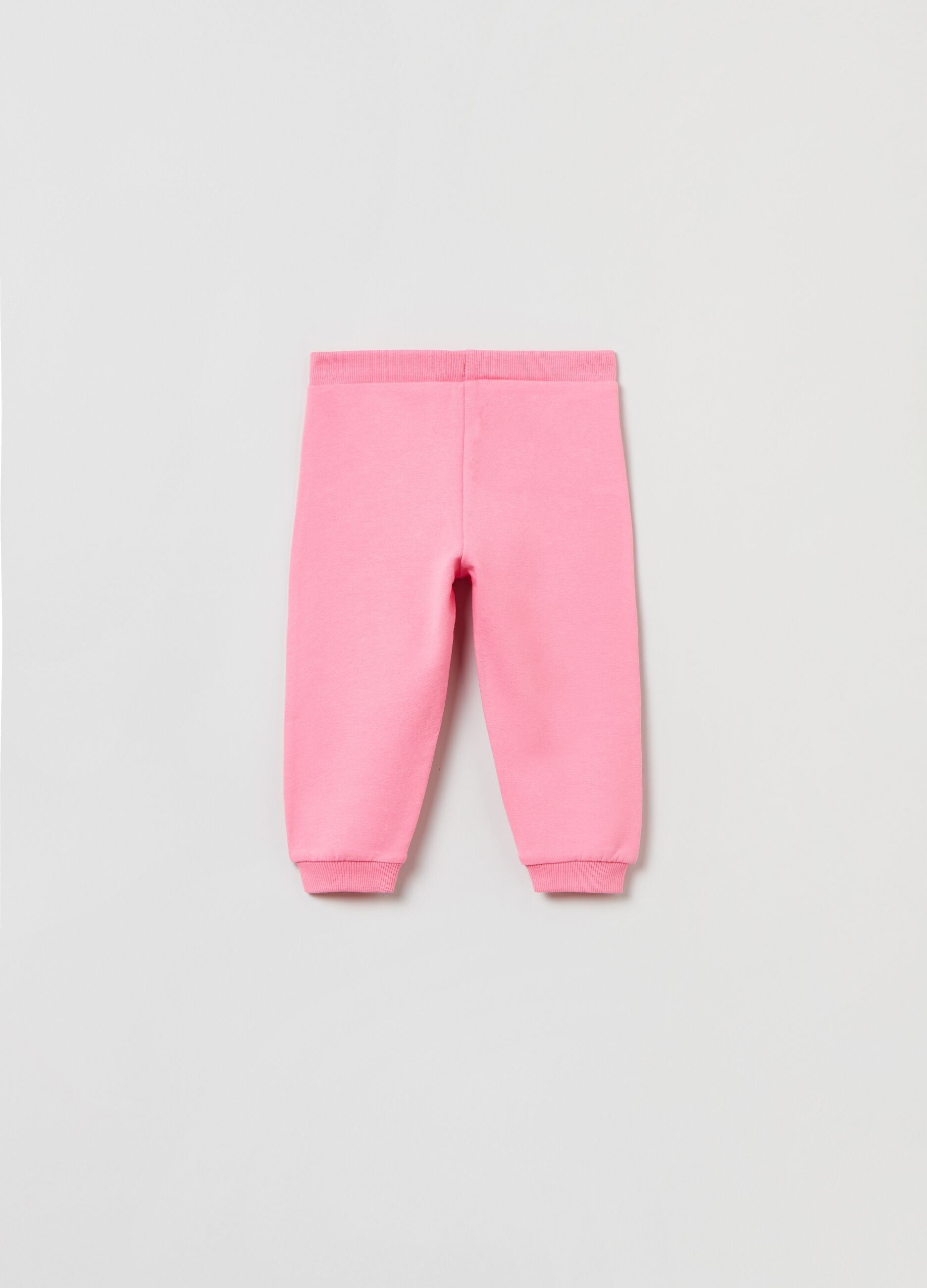 Ovs Stretch Cotton Joggers With Floral Print