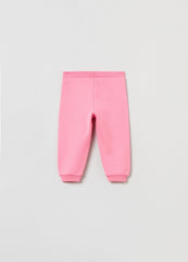 Ovs Stretch Cotton Joggers With Floral Print