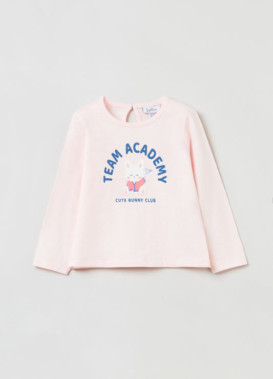 Ovs T-Shirt With Long Sleeves And Rabbit Print
