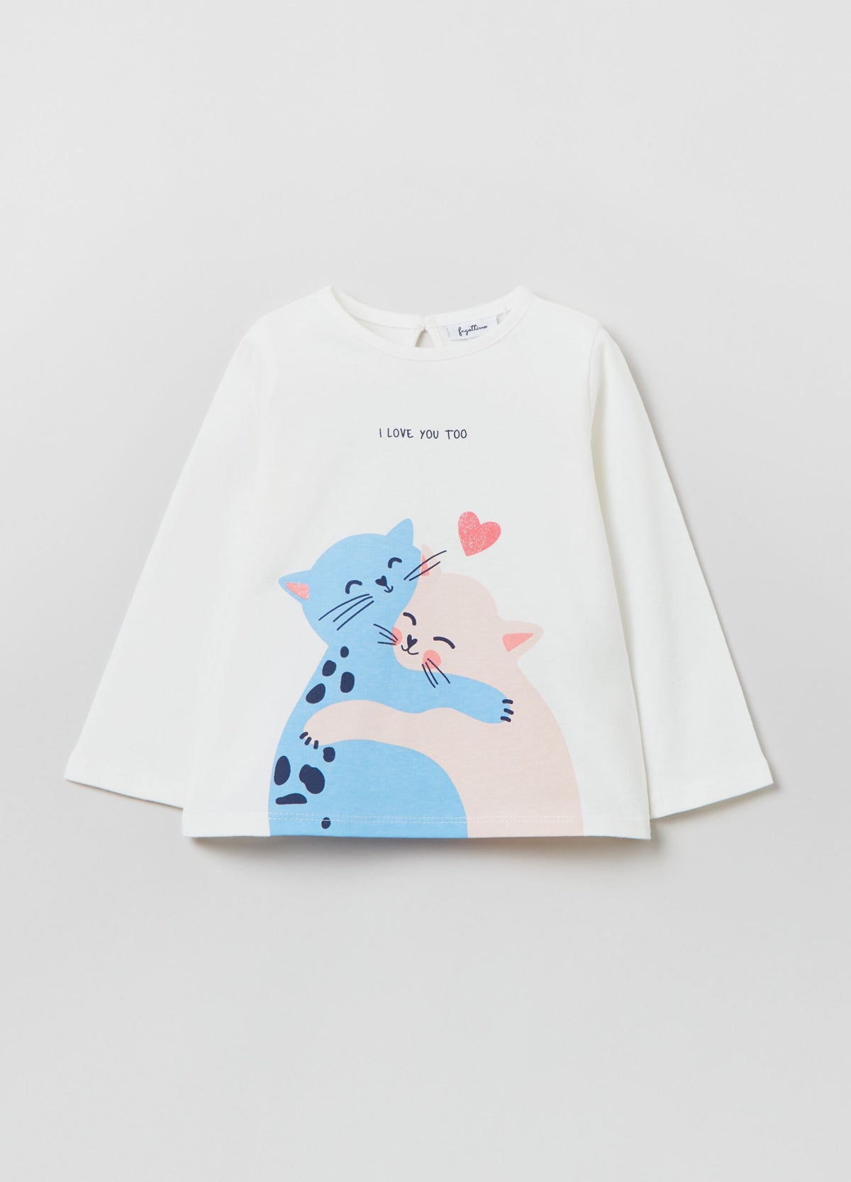 Ovs Long-Sleeved T-Shirt With Kittens Print