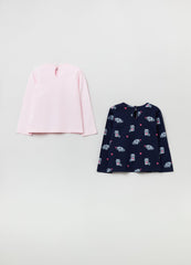 OVS Two-Pack Cotton T-Shirts With Long Sleeves