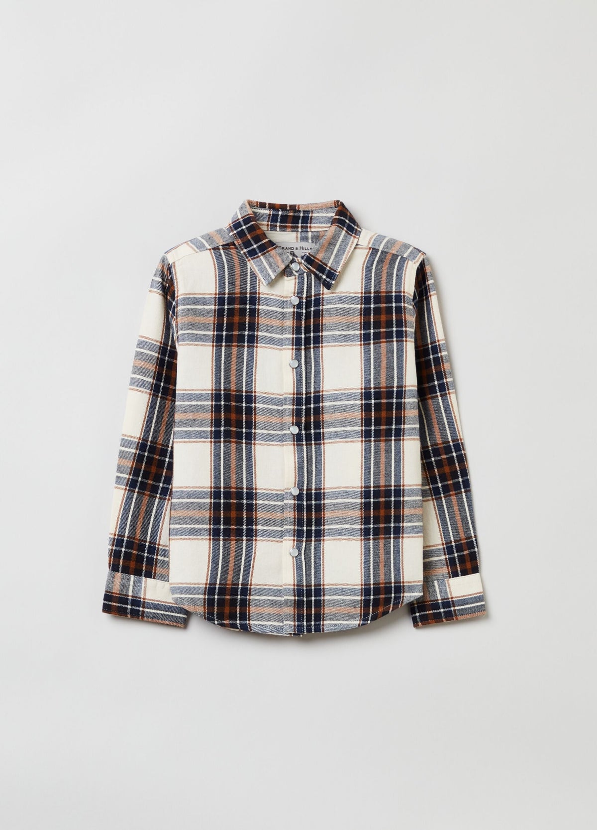 Ovs Housebrand Check Flannel Shirt With Snap Buttons