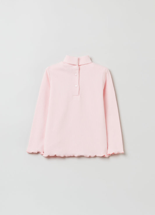 Ovs Baby Girl Flat Ribbed T-Shirt With High Neck