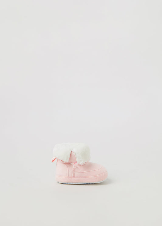 Ovs Newborn Girl Faux Fur Lined Suede Booties