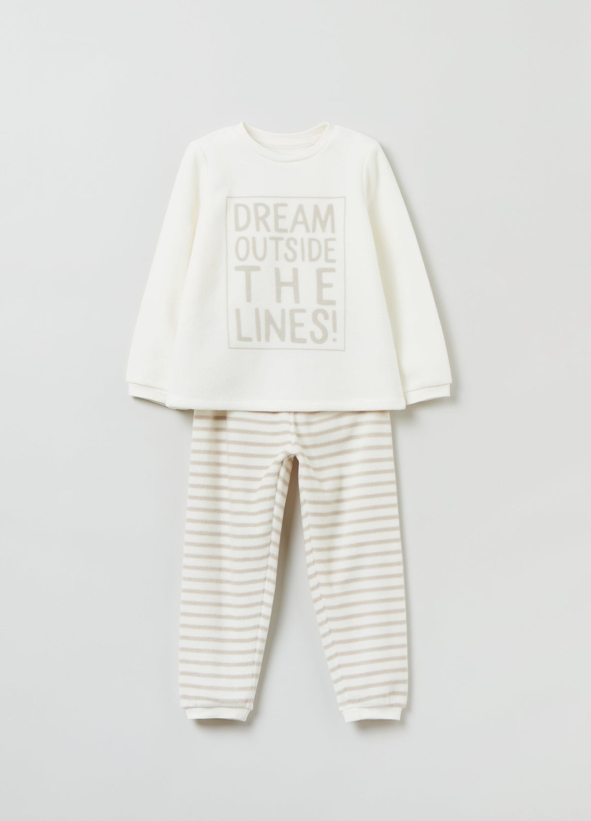 OVS Girls Slogan And Stripe Pyjama Set