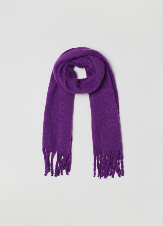 Piombo Maxi Scarf With Fringing