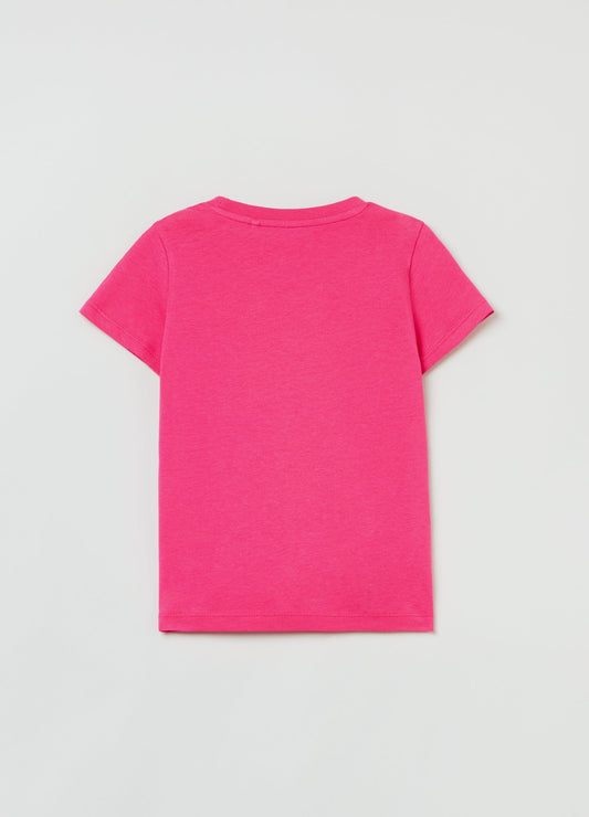 Ovs Girls Cotton T-Shirt With Crew Neck
