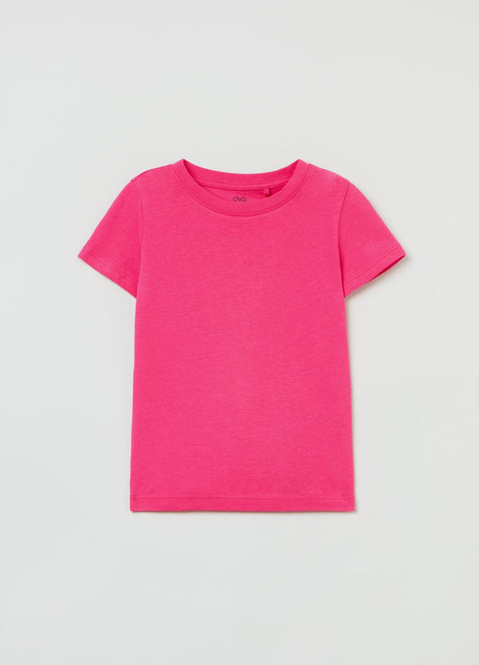 Ovs Girls Cotton T-Shirt With Crew Neck