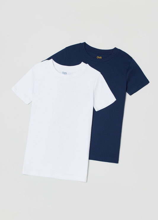 Ovs Boys Two-Pack Undershirts With Round Neck
