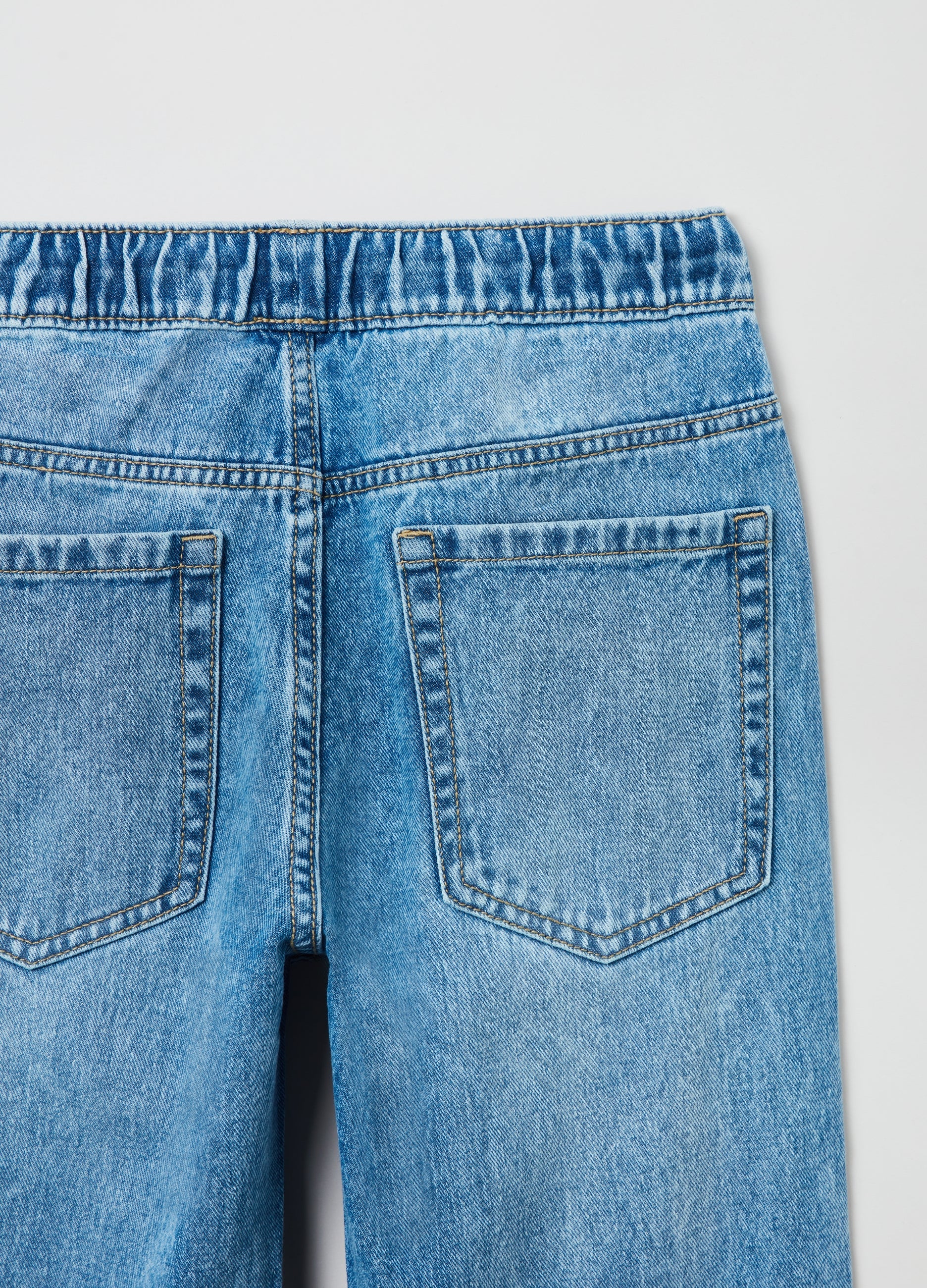 Ovs Boys Denim Joggers With Drawstring