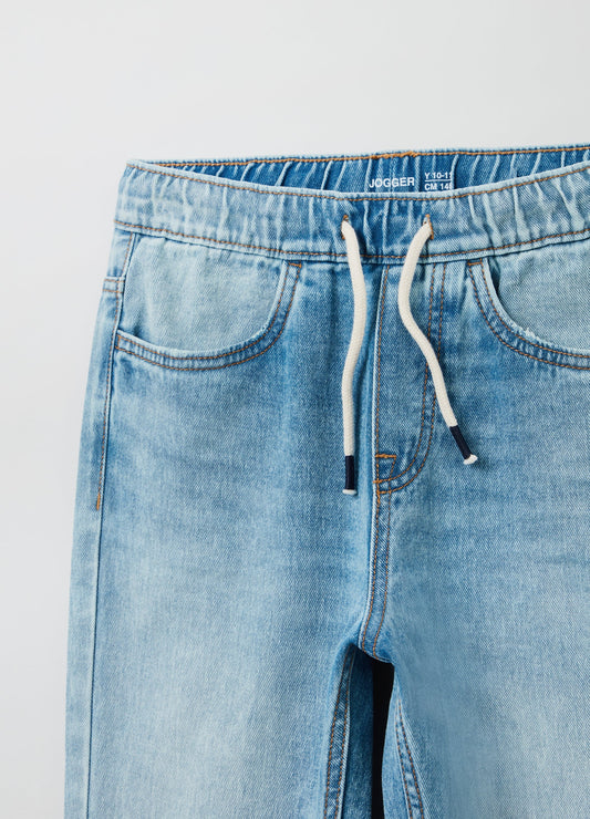 Ovs Boys Denim Joggers With Drawstring