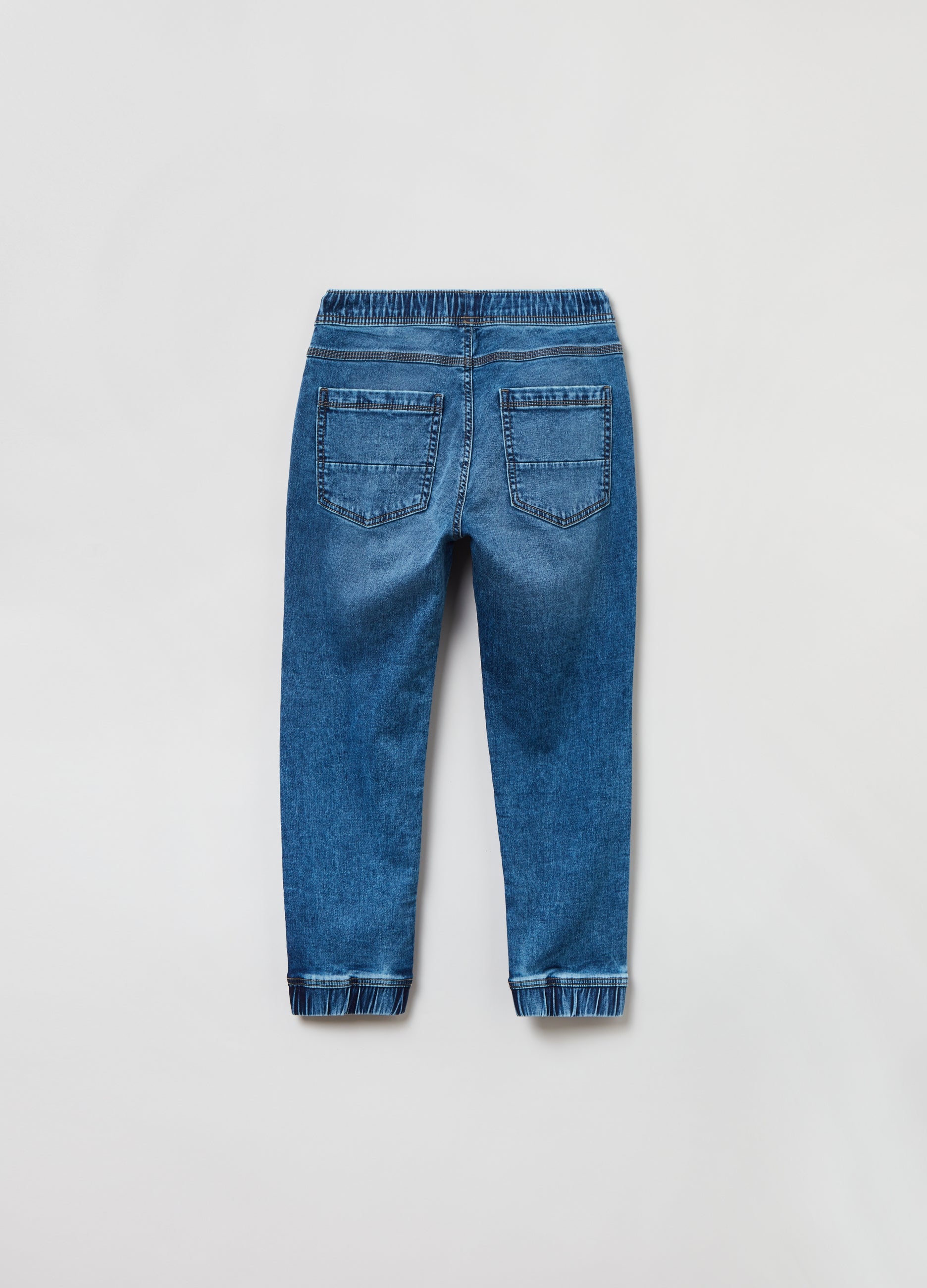 Ovs Boys Denim Joggers With Drawstring And Pockets