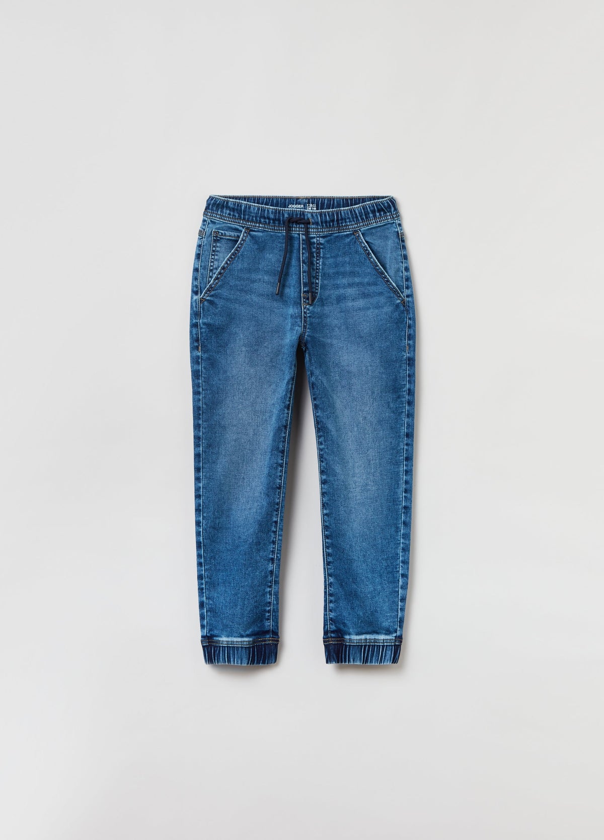 Ovs Boys Denim Joggers With Drawstring And Pockets