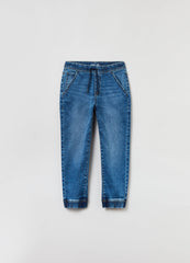 Ovs Boys Denim Joggers With Drawstring And Pockets