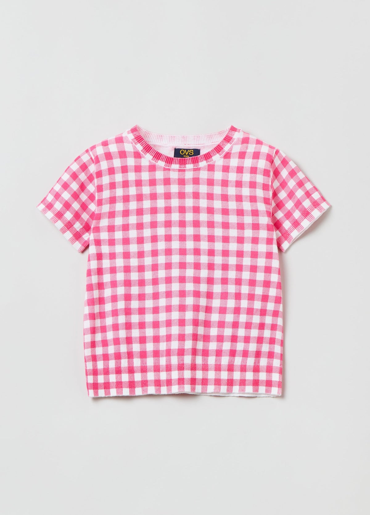 OVS Kids Girl Jersey T-Shirt With Gingham Pattern
