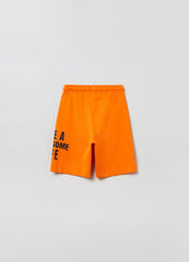 Ovs Kids Boy Short With Drawstring And Lettering Print