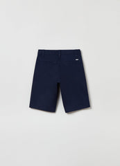 Ovs Kids Boy Solid Colour Chino Bermuda Shorts In Twill