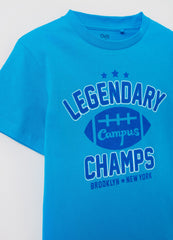 Ovs Kids Boy Cotton T-Shirt With Lettering Print
