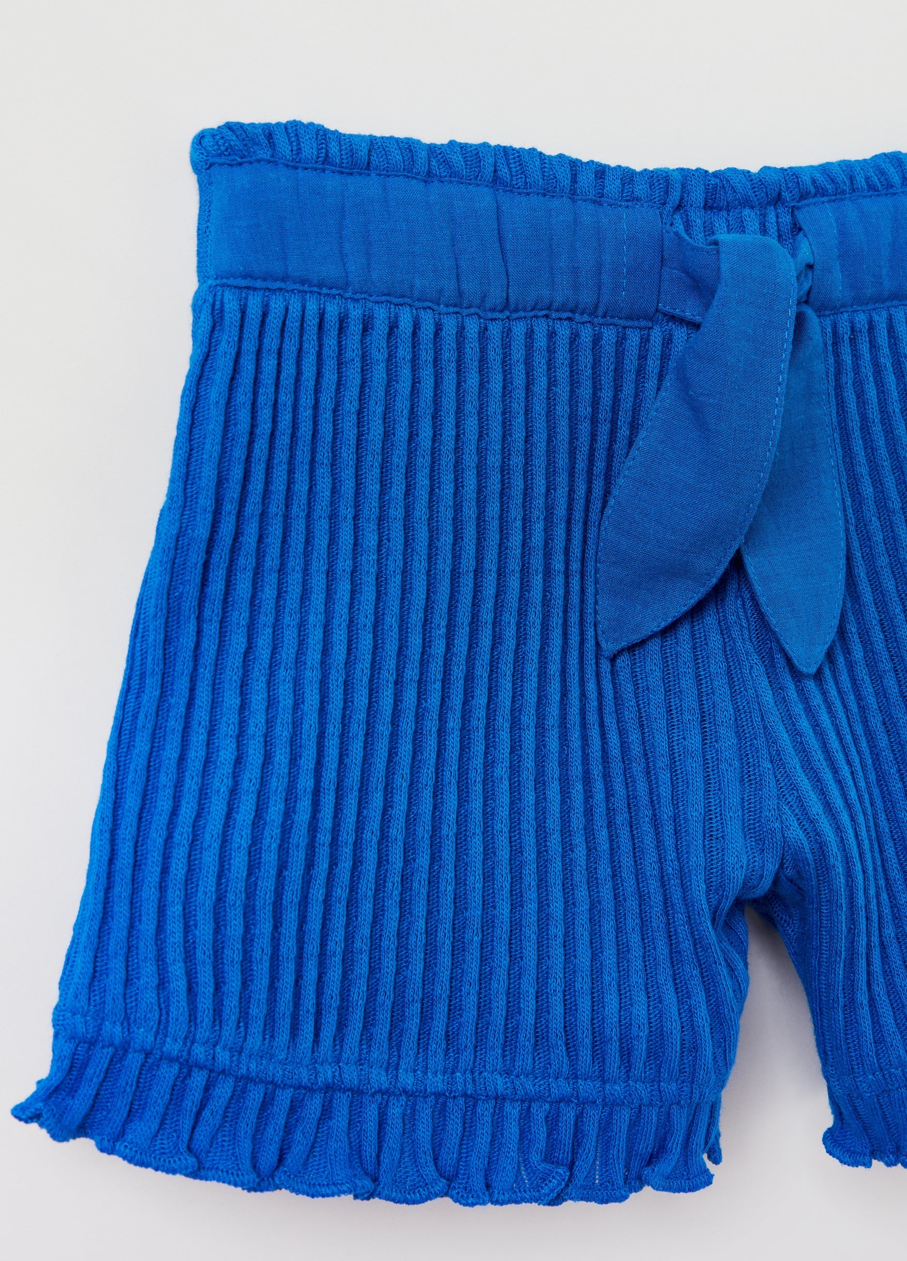 Ovs Kids Girl Shorts In Textured Fabric With Ribbing