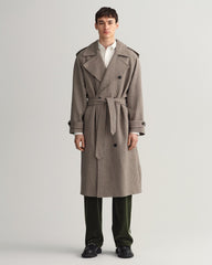 Gant Houndstooth Wool Trench Coat